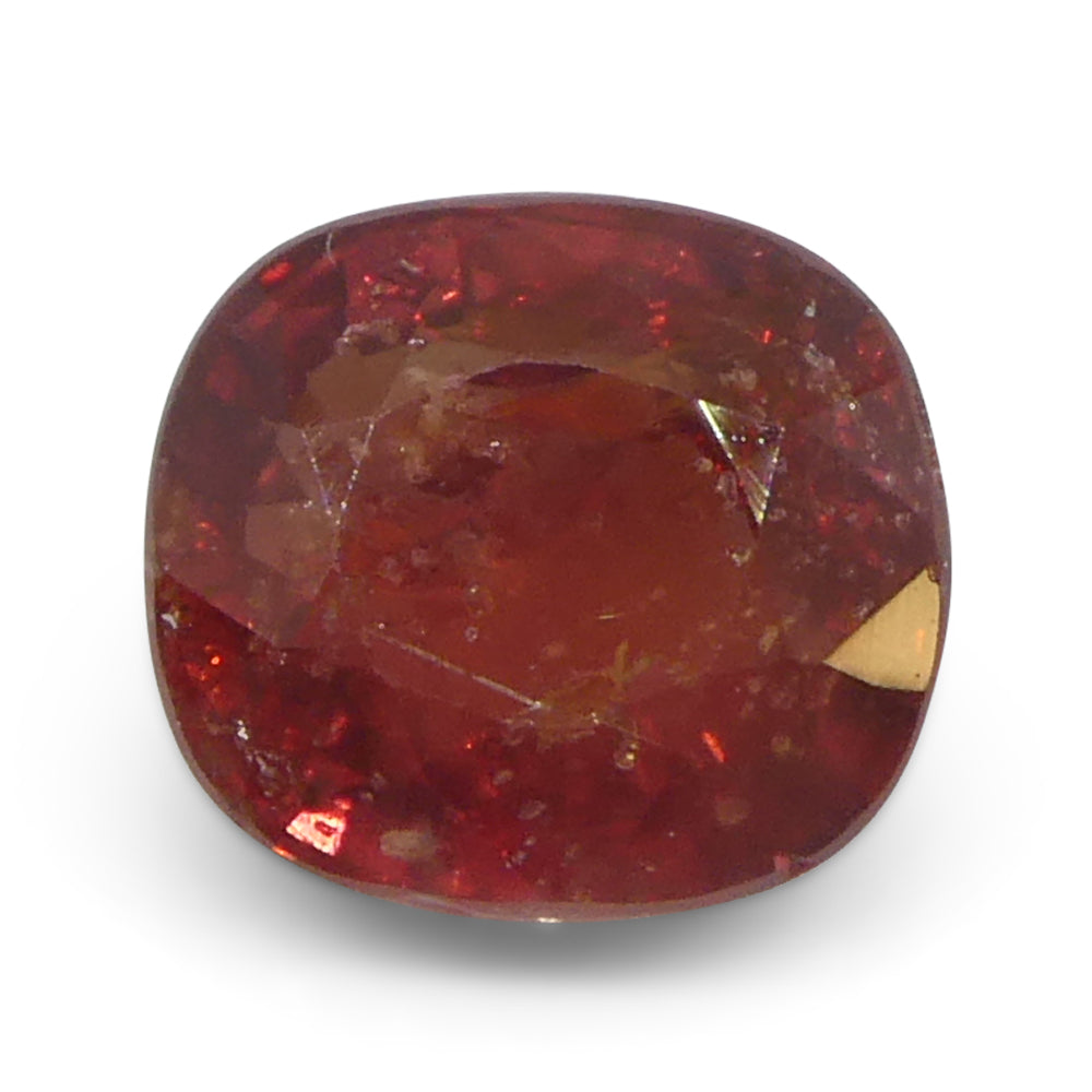 1.44ct Tanzanian Orange-Red Cushion Sapphire, heated single stone from SkyJems premium gemstone collection
