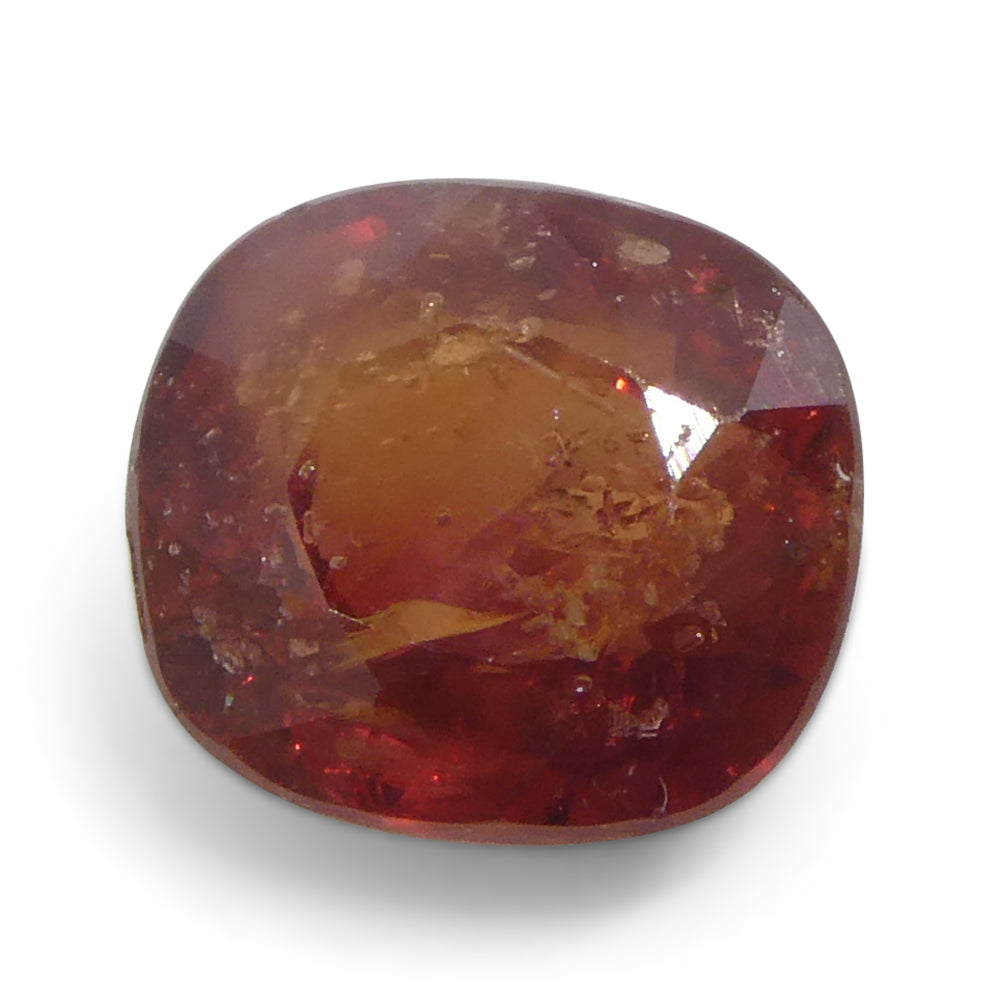 1.44ct Tanzanian Orange-Red Cushion Sapphire, heated single stone from SkyJems premium gemstone collection