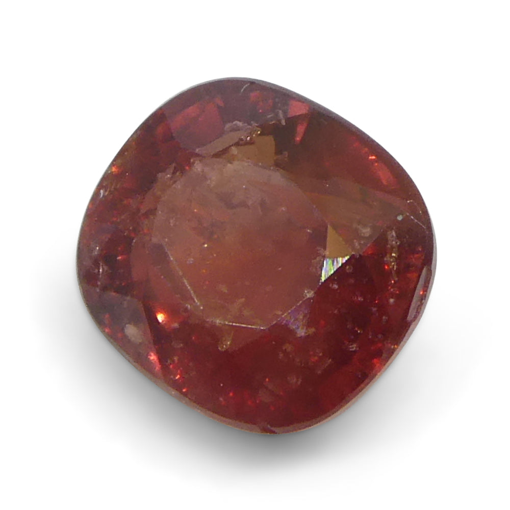 1.44ct Tanzanian Orange-Red Cushion Sapphire, heated single stone from SkyJems premium gemstone collection