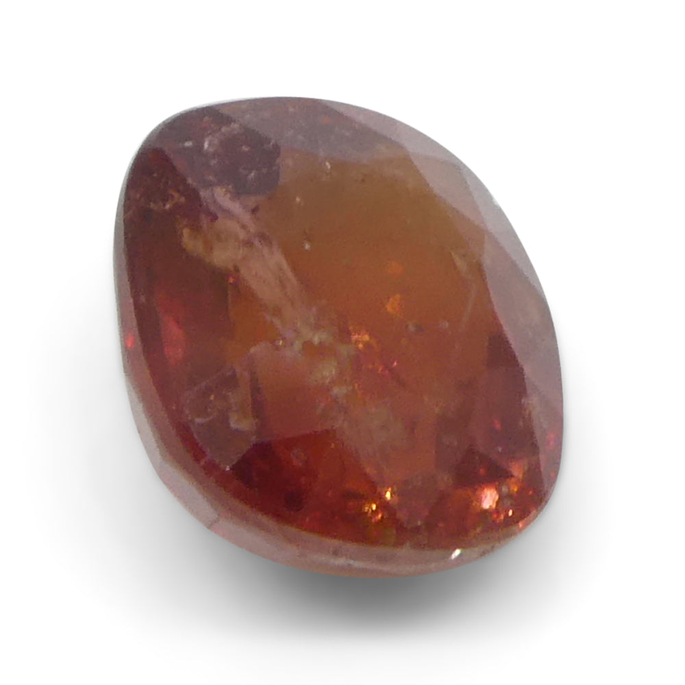 1.44ct Tanzanian Orange-Red Cushion Sapphire, premium heated single stone from SkyJems Canadian gem specialists