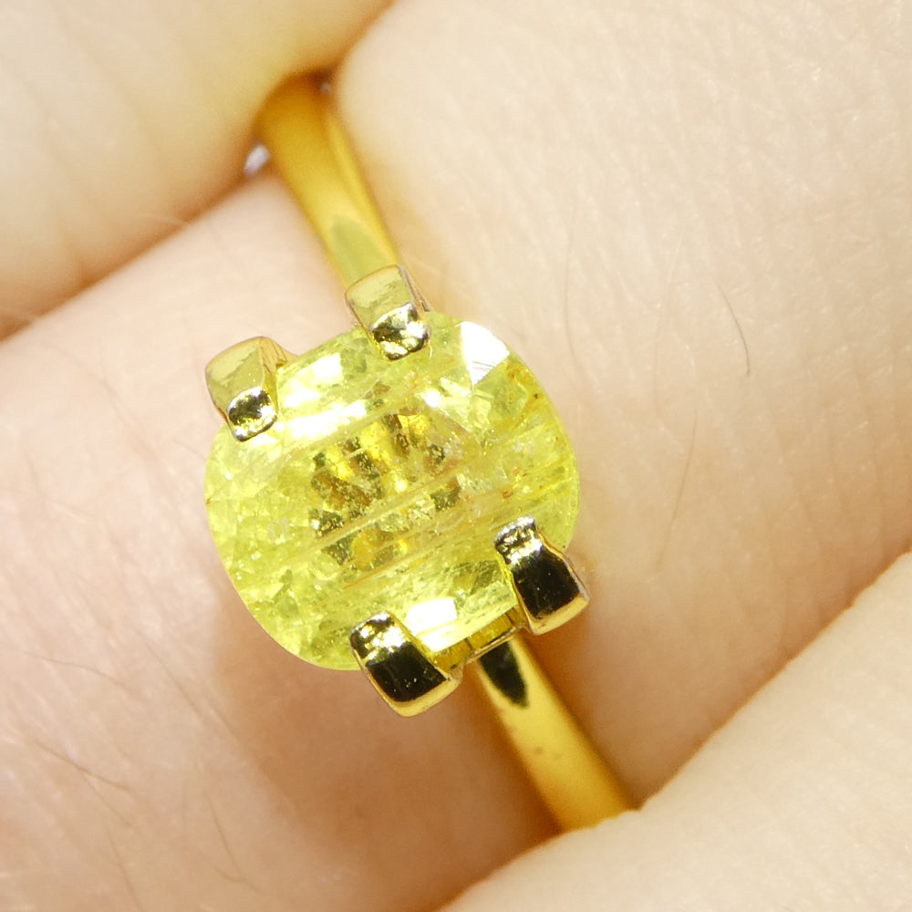 1.43ct Unheated Cushion Yellow Sapphire from Tanzania, Unheated - Skyjems Wholesale Gemstones