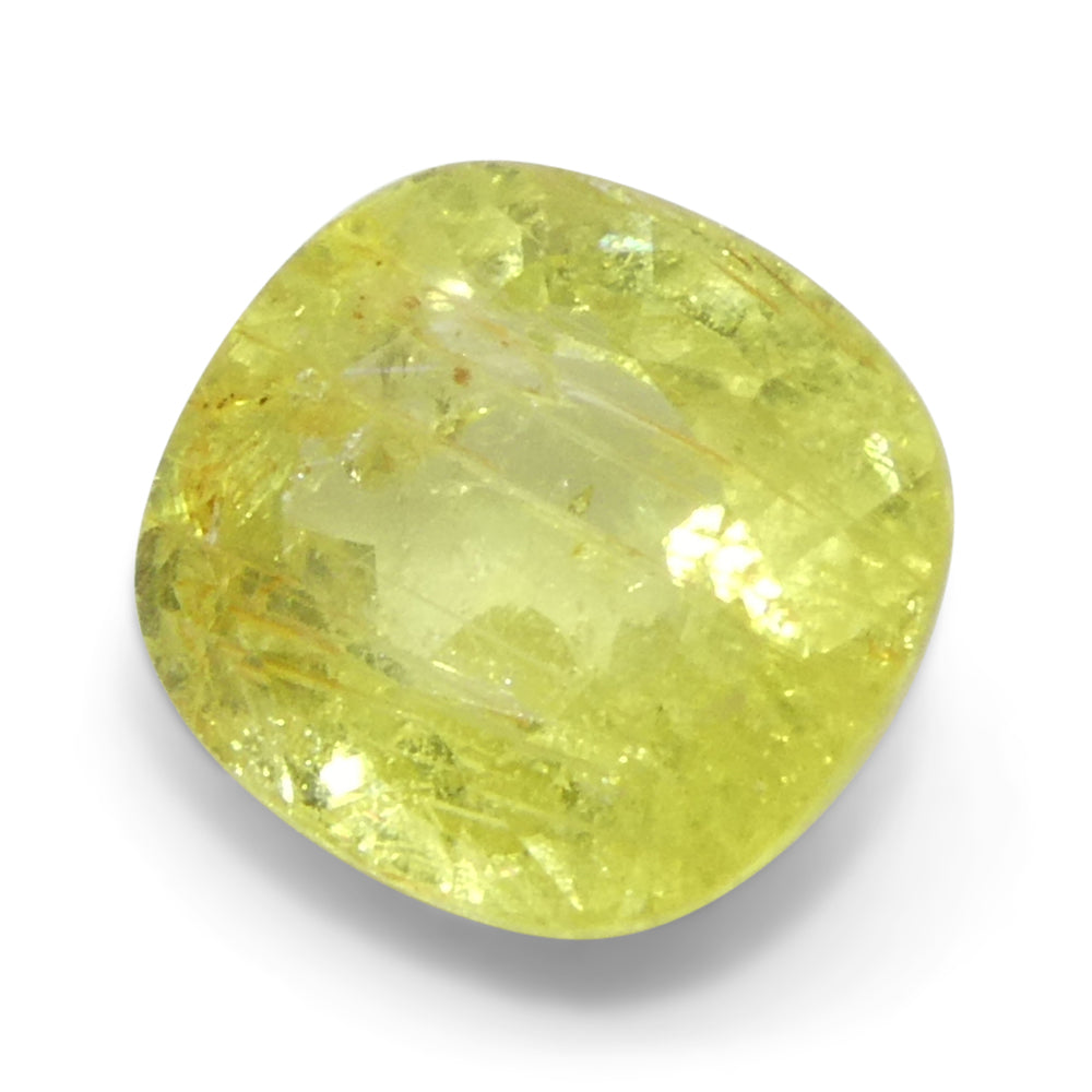 1.43ct Unheated Cushion Yellow Sapphire from Tanzania, Unheated - Skyjems Wholesale Gemstones