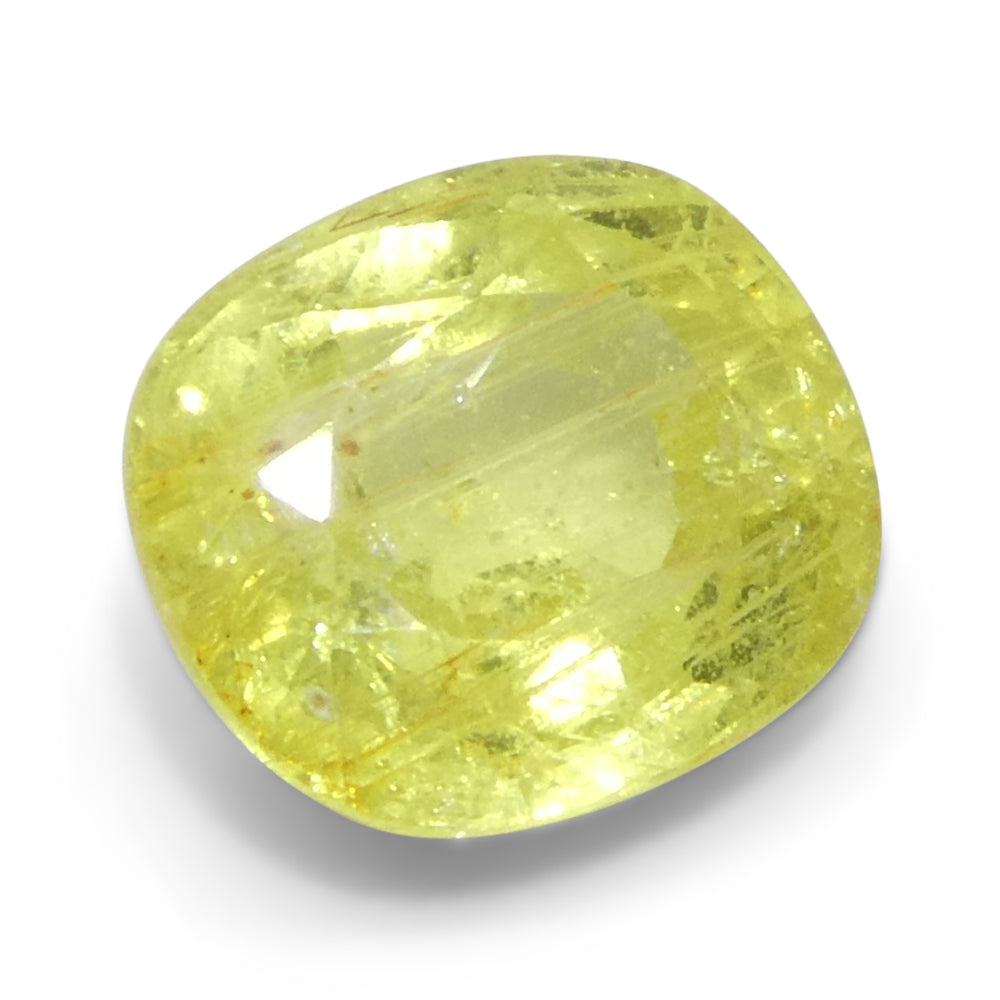 1.43ct Unheated Cushion Yellow Sapphire from Tanzania, Unheated - Skyjems Wholesale Gemstones