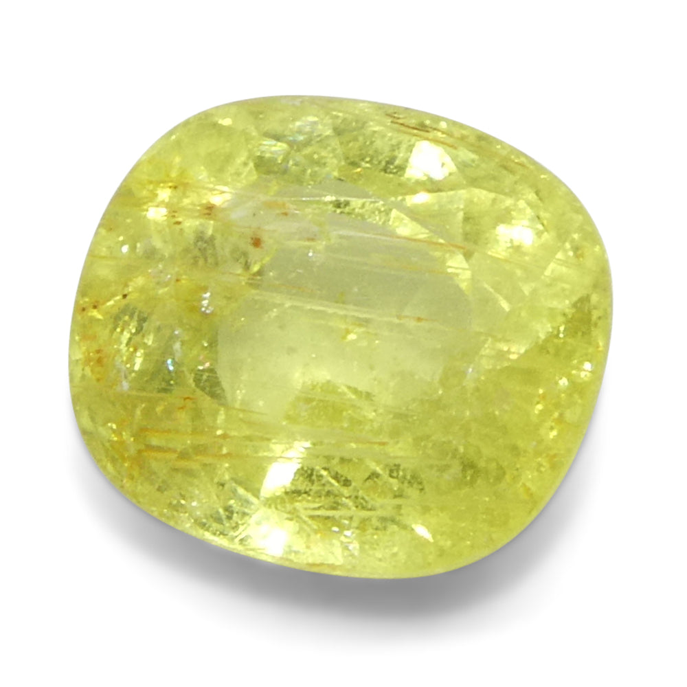 1.43ct Unheated Cushion Yellow Sapphire from Tanzania, Unheated - Skyjems Wholesale Gemstones