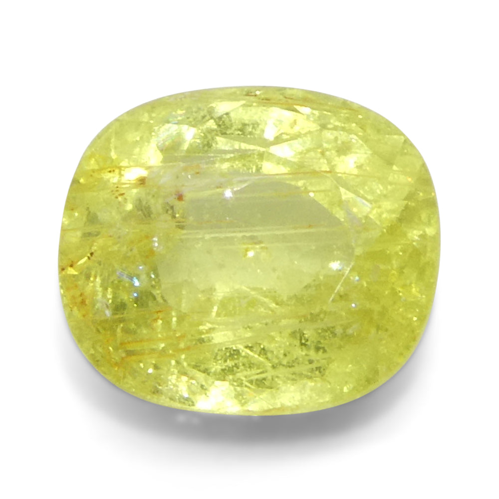 1.43ct Unheated Cushion Yellow Sapphire from Tanzania, Unheated - Skyjems Wholesale Gemstones