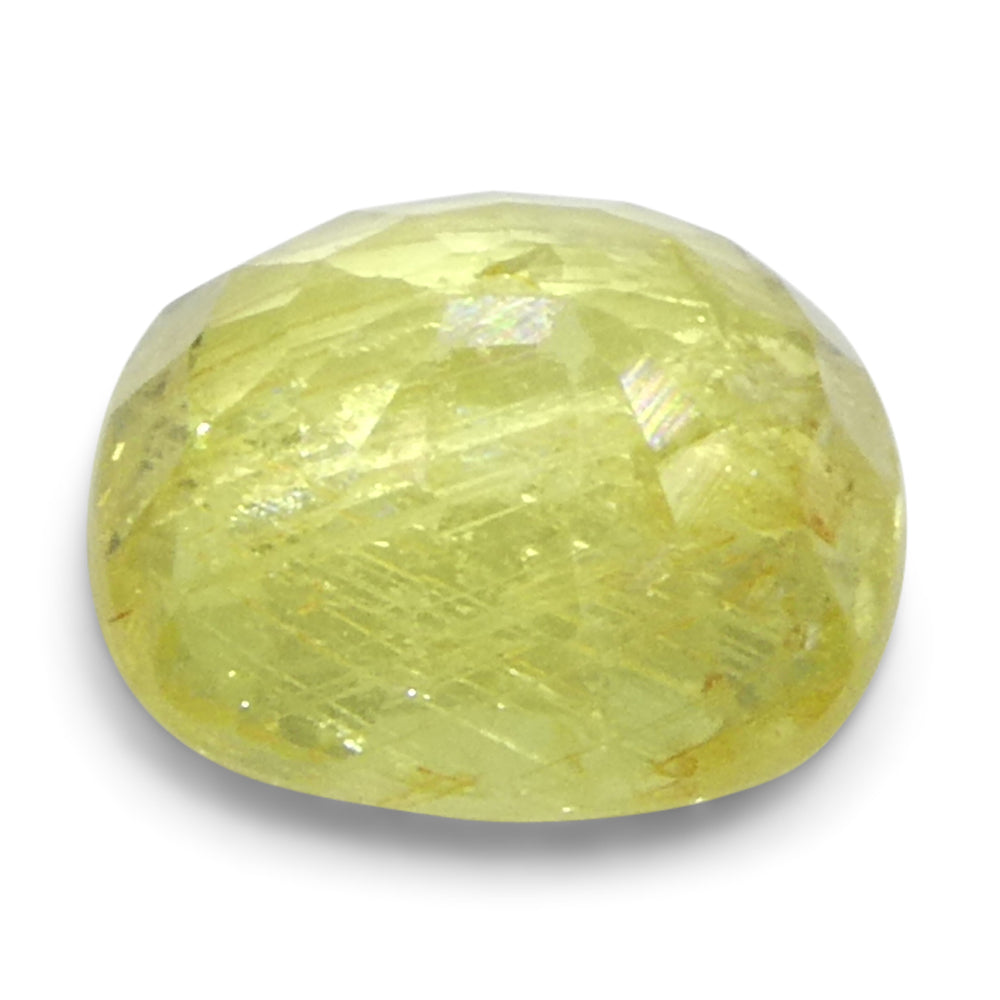 1.43ct Unheated Cushion Yellow Sapphire from Tanzania, Unheated - Skyjems Wholesale Gemstones