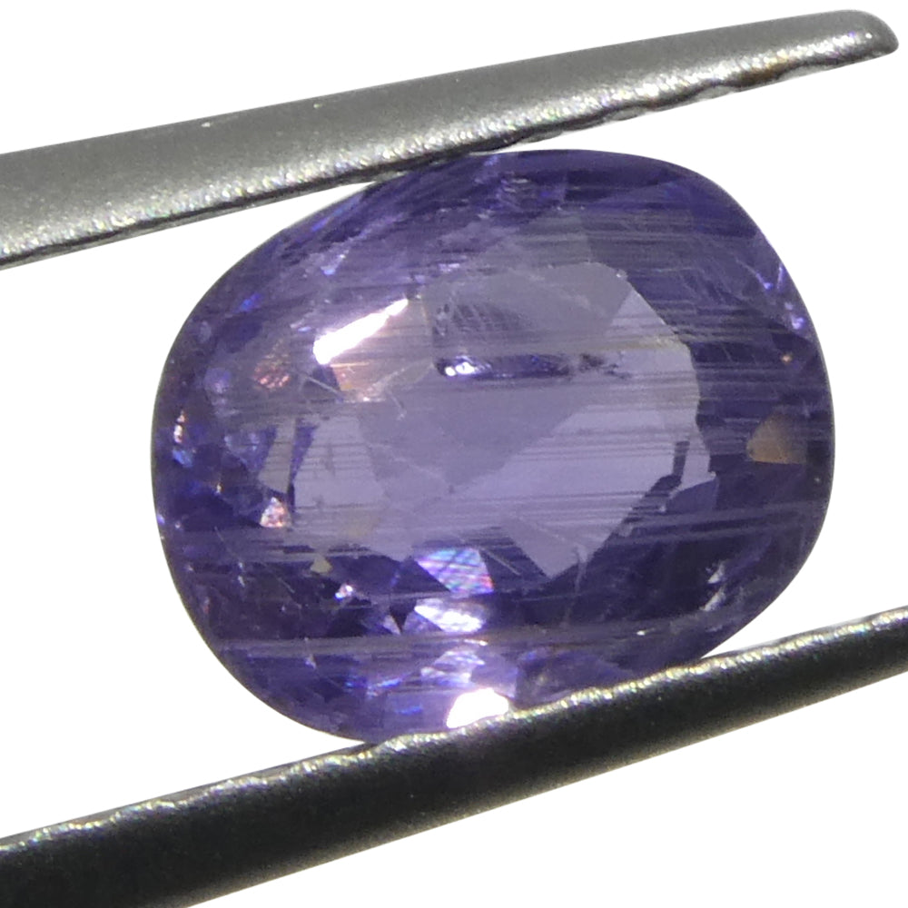 1.12ct Unheated Cushion Purple Sapphire from Tanzania, Unheated - Skyjems Wholesale Gemstones