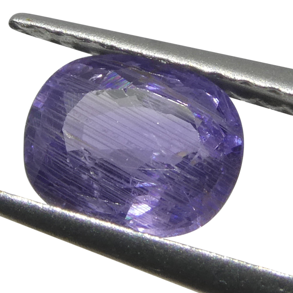 1.12ct Unheated Cushion Purple Sapphire from Tanzania, Unheated - Skyjems Wholesale Gemstones