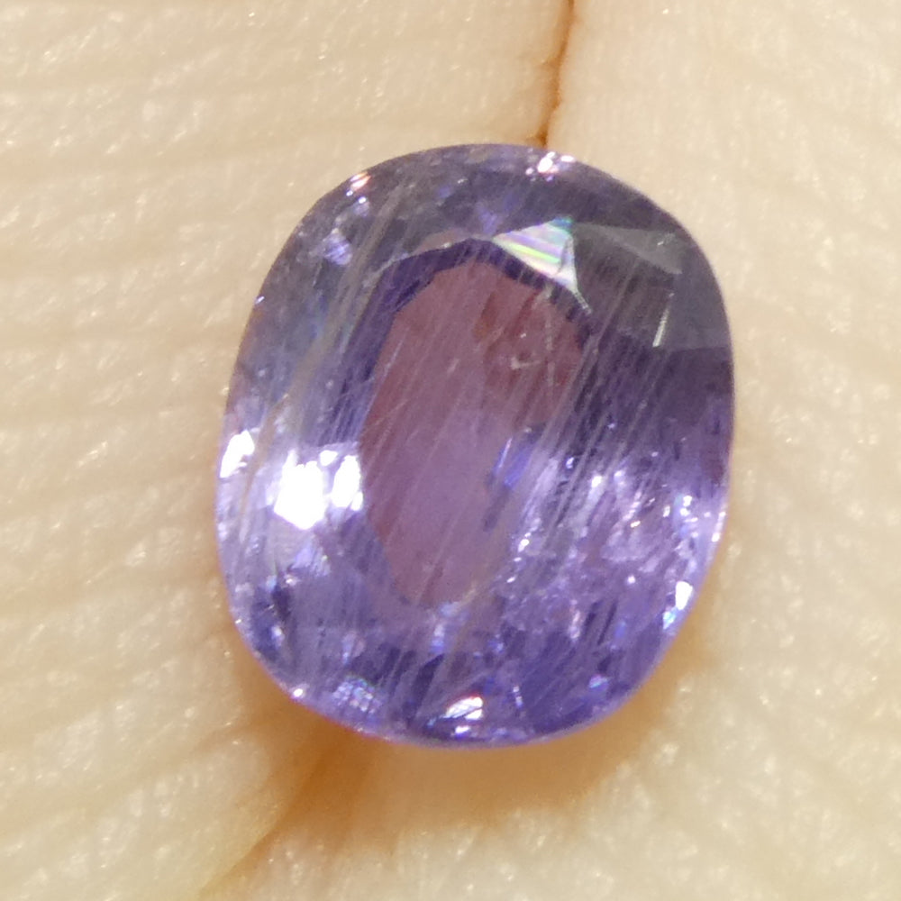 1.12ct Unheated Cushion Purple Sapphire from Tanzania, Unheated - Skyjems Wholesale Gemstones
