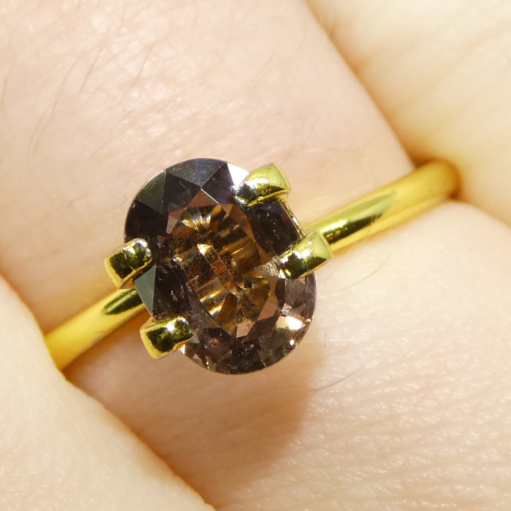 1.57ct Oval Brownish Pink Tanzanian Sapphire, heated single stone from SkyJems Canadian gem specialists