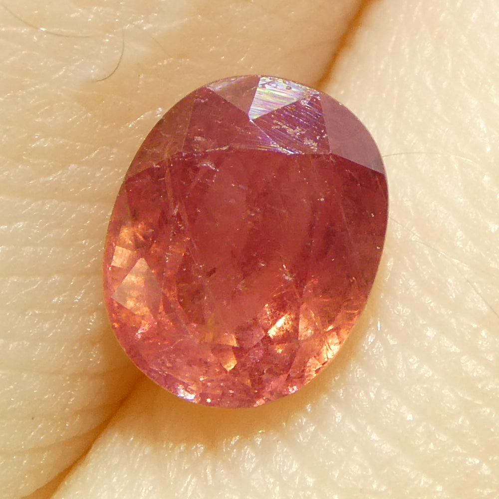 1.31ct Oval Orangy-Pink Padparadscha Sapphire from Tanzania - Skyjems Wholesale Gemstones