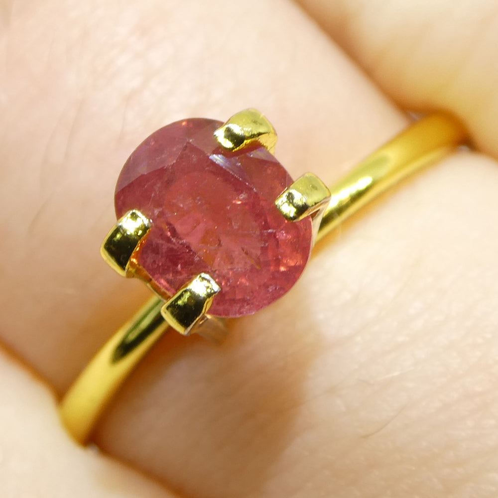 1.31ct Oval Orangy-Pink Padparadscha Sapphire from Tanzania - Skyjems Wholesale Gemstones