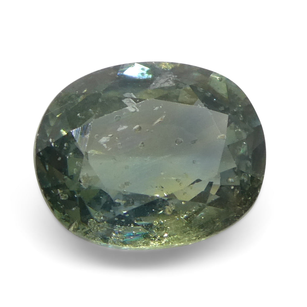 1.72ct Unheated Oval Greenish-Blue Teal Sapphire from Tanzania, Unheated - Skyjems Wholesale Gemstones