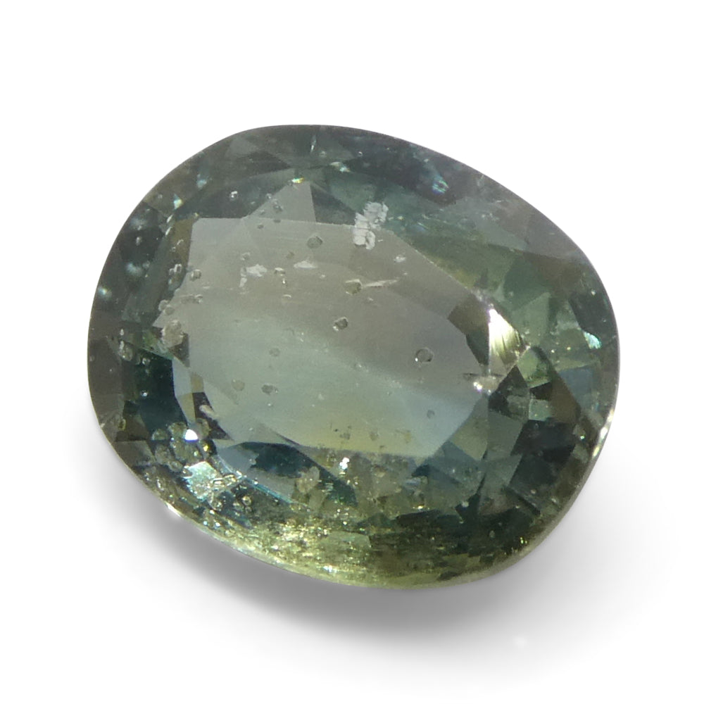 1.72ct Unheated Oval Greenish-Blue Teal Sapphire from Tanzania, Unheated - Skyjems Wholesale Gemstones