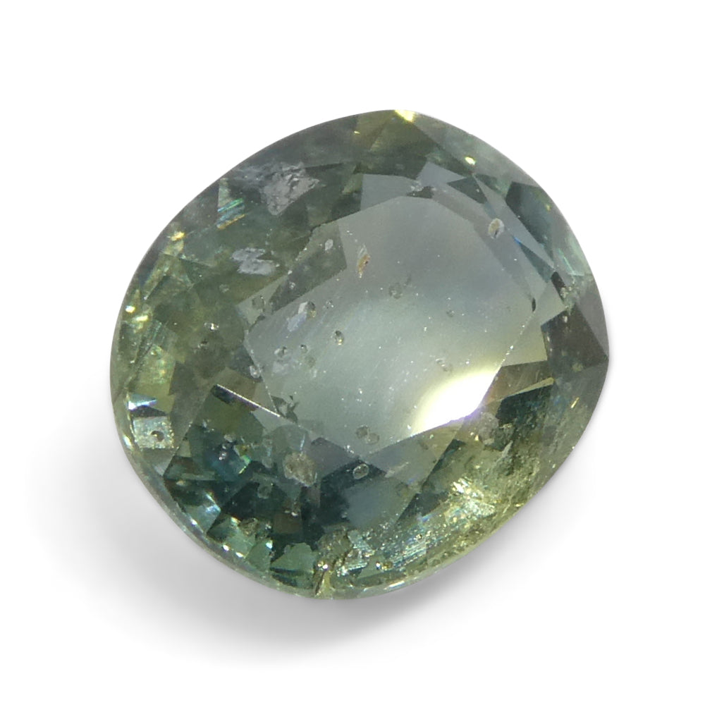 1.72ct Unheated Oval Greenish-Blue Teal Sapphire from Tanzania, Unheated - Skyjems Wholesale Gemstones