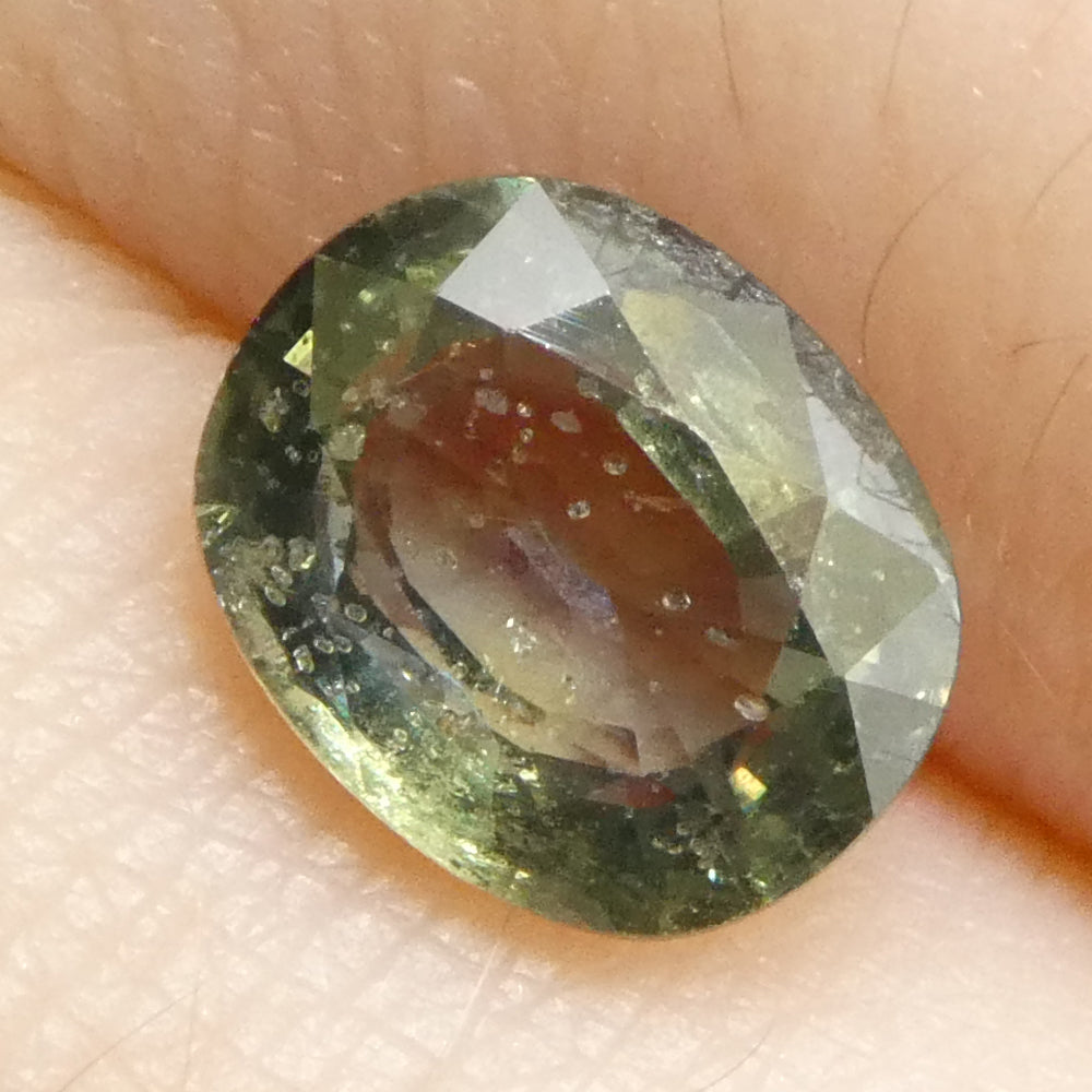 1.72ct Unheated Oval Greenish-Blue Teal Sapphire from Tanzania, Unheated - Skyjems Wholesale Gemstones