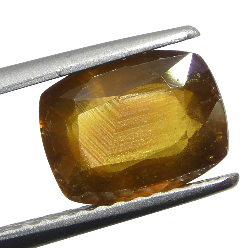 2.26ct Cushion Orange-Brown Sapphire from Tanzania, Unheated - Skyjems Wholesale Gemstones