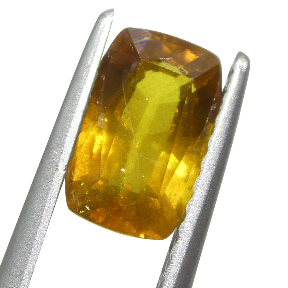 1.38ct Cushion Orange Sapphire from Tanzania, Heated - Skyjems Wholesale Gemstones