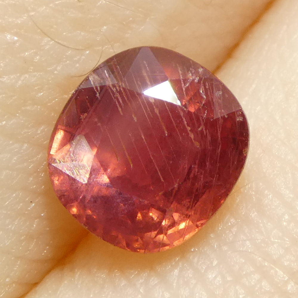 1.48ct Cushion Orangy-Pink Padparadscha Sapphire from Tanzania, Unheated - Skyjems Wholesale Gemstones