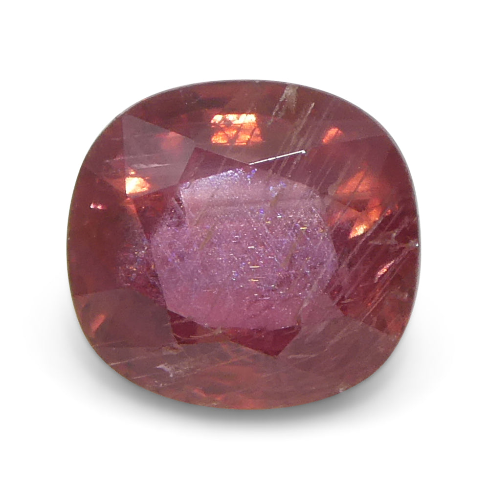 1.48ct Cushion Orangy-Pink Padparadscha Sapphire from Tanzania, Unheated - Skyjems Wholesale Gemstones