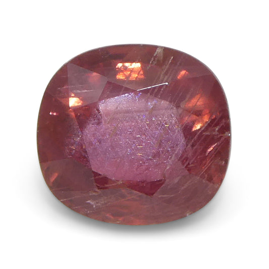 1.48ct Cushion Orangy-Pink Padparadscha Sapphire from Tanzania, Unheated - Skyjems Wholesale Gemstones