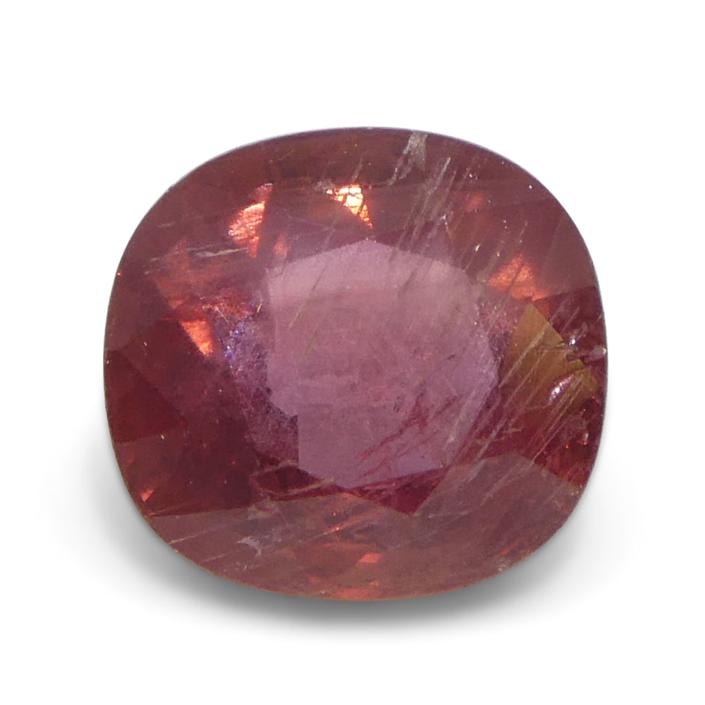 1.48ct Cushion Orangy-Pink Padparadscha Sapphire from Tanzania, Unheated - Skyjems Wholesale Gemstones