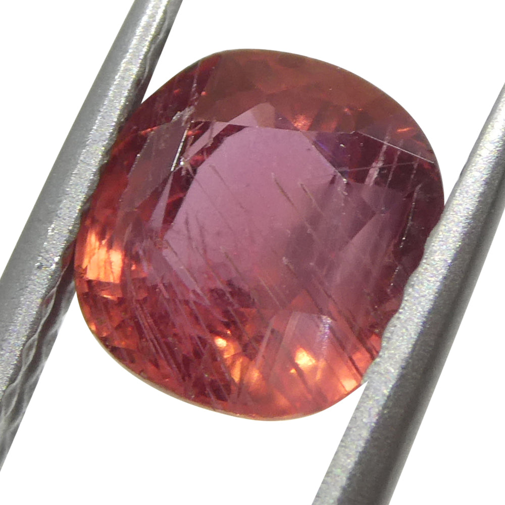 1.48ct Cushion Orangy-Pink Padparadscha Sapphire from Tanzania, Unheated - Skyjems Wholesale Gemstones