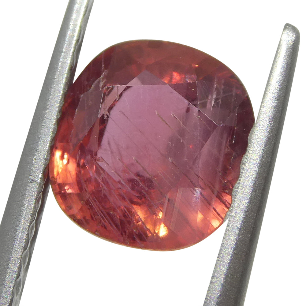 1.48ct Cushion Orangy-Pink Padparadscha Sapphire from Tanzania, Unheated - Skyjems Wholesale Gemstones