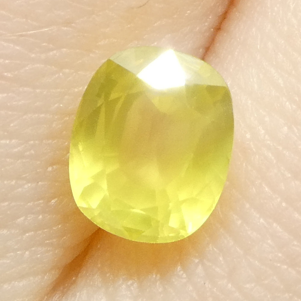 1.79ct Cushion Yellow Sapphire from Tanzania, Unheated - Skyjems Wholesale Gemstones