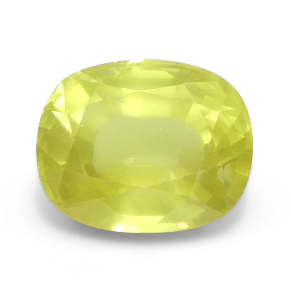 1.79ct Cushion Yellow Sapphire from Tanzania, Unheated - Skyjems Wholesale Gemstones