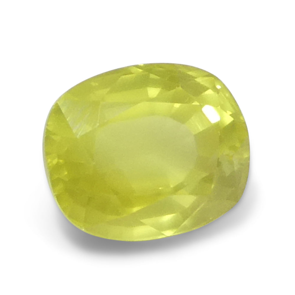 1.79ct Cushion Yellow Sapphire from Tanzania, Unheated - Skyjems Wholesale Gemstones