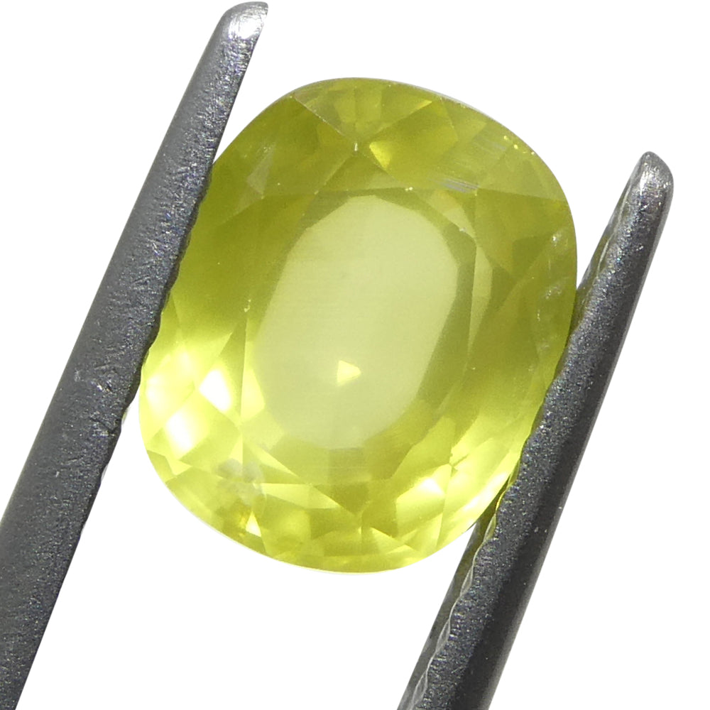 1.79ct Cushion Yellow Sapphire from Tanzania, Unheated - Skyjems Wholesale Gemstones