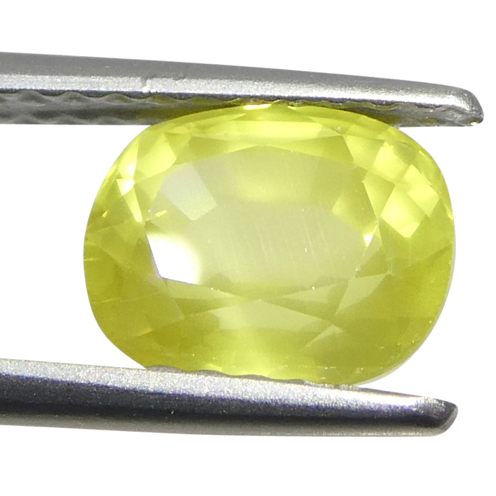 1.79ct Cushion Yellow Sapphire from Tanzania, Unheated - Skyjems Wholesale Gemstones