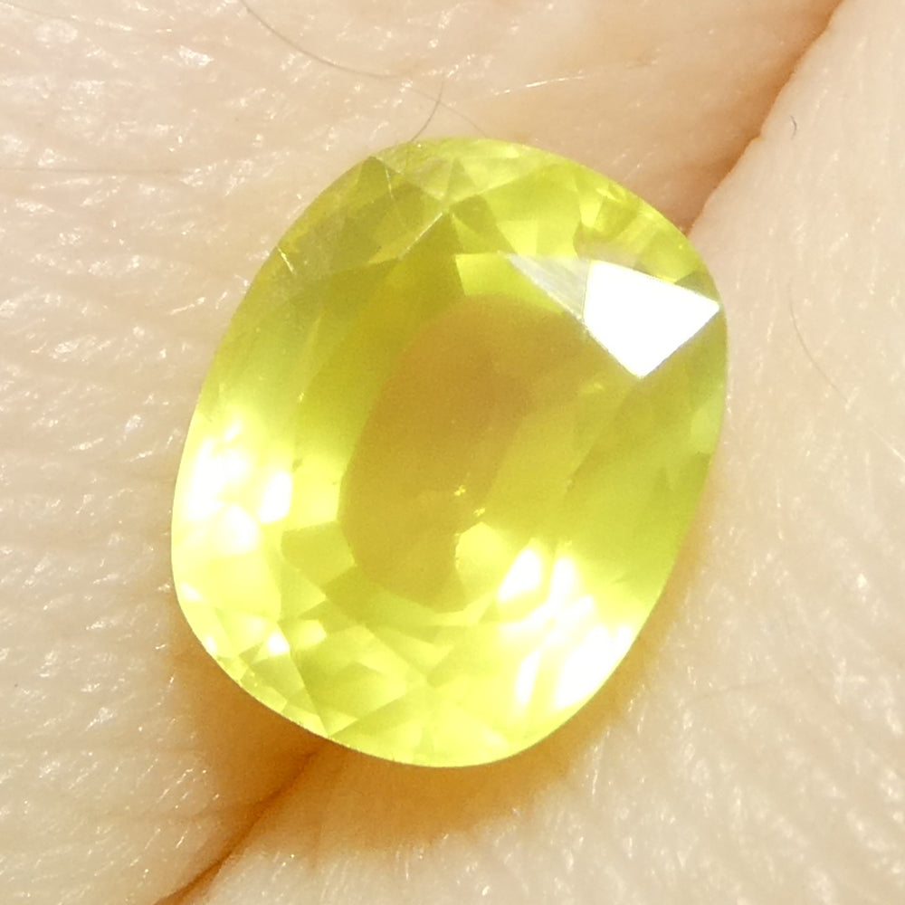 1.79ct Cushion Yellow Sapphire from Tanzania, Unheated - Skyjems Wholesale Gemstones