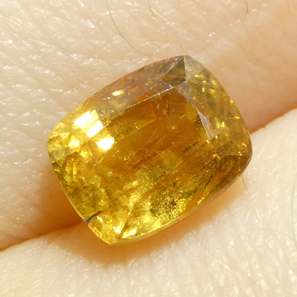 2.05ct Cushion Orange-Yellow Sapphire from Tanzania, Unheated - Skyjems Wholesale Gemstones