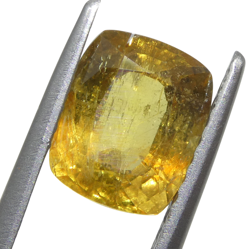 2.05ct Cushion Orange-Yellow Sapphire from Tanzania, Unheated - Skyjems Wholesale Gemstones