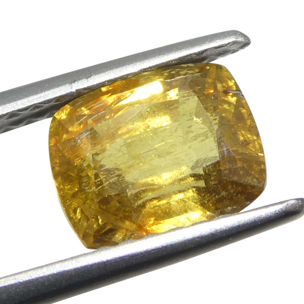 2.05ct Cushion Orange-Yellow Sapphire from Tanzania, Unheated - Skyjems Wholesale Gemstones