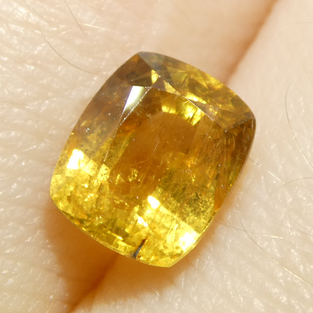 2.05ct Cushion Orange-Yellow Sapphire from Tanzania, Unheated - Skyjems Wholesale Gemstones