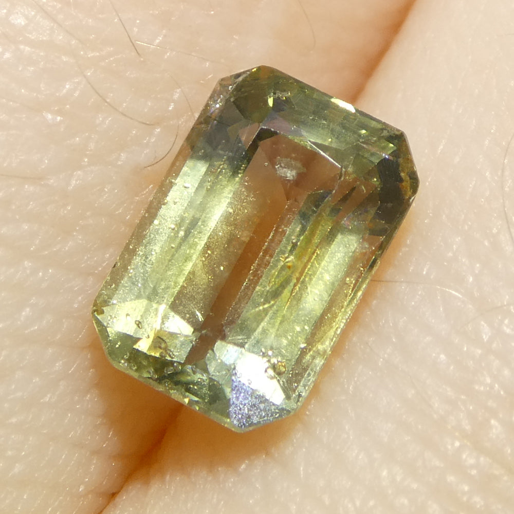 1.76ct Octagonal/Emerald Cut Blue and Yellow Sapphire from Tanzania, Unheated - Skyjems Wholesale Gemstones