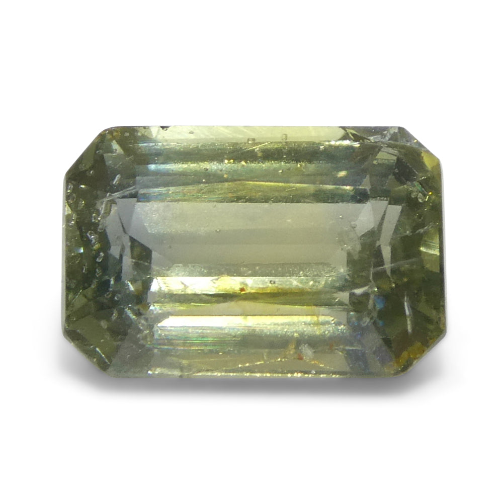 1.76ct Octagonal/Emerald Cut Blue and Yellow Sapphire from Tanzania, Unheated - Skyjems Wholesale Gemstones