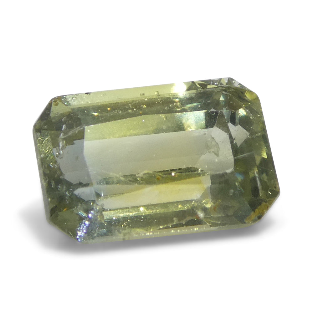 1.76ct Octagonal/Emerald Cut Blue and Yellow Sapphire from Tanzania, Unheated - Skyjems Wholesale Gemstones