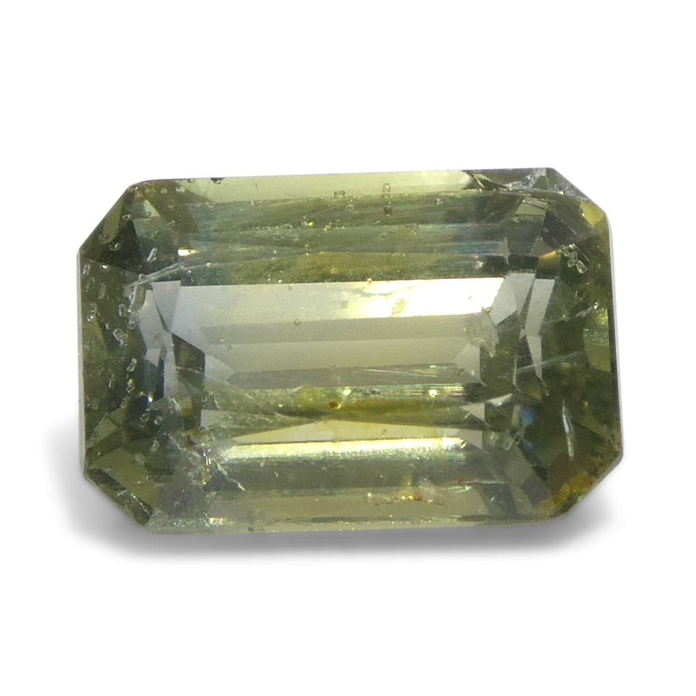 1.76ct Octagonal/Emerald Cut Blue and Yellow Sapphire from Tanzania, Unheated - Skyjems Wholesale Gemstones