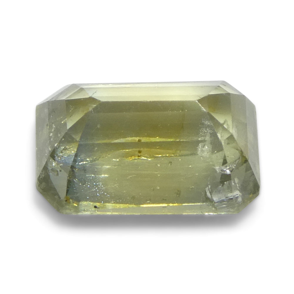 1.76ct Octagonal/Emerald Cut Blue and Yellow Sapphire from Tanzania, Unheated - Skyjems Wholesale Gemstones