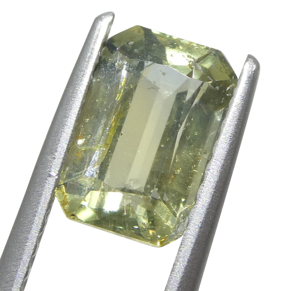 1.76ct Octagonal/Emerald Cut Blue and Yellow Sapphire from Tanzania, Unheated - Skyjems Wholesale Gemstones