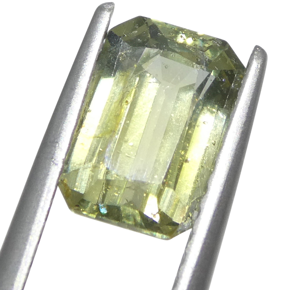 1.76ct Octagonal/Emerald Cut Blue and Yellow Sapphire from Tanzania, Unheated - Skyjems Wholesale Gemstones