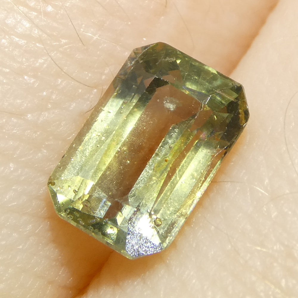 1.76ct Octagonal/Emerald Cut Blue and Yellow Sapphire from Tanzania, Unheated - Skyjems Wholesale Gemstones