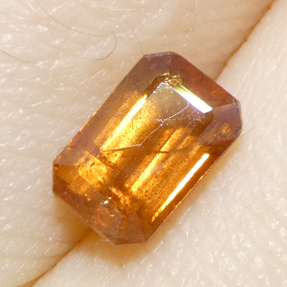 1.57ct Octagonal/Emerald Cut Orange Sapphire from Tanzania, Unheated - Skyjems Wholesale Gemstones