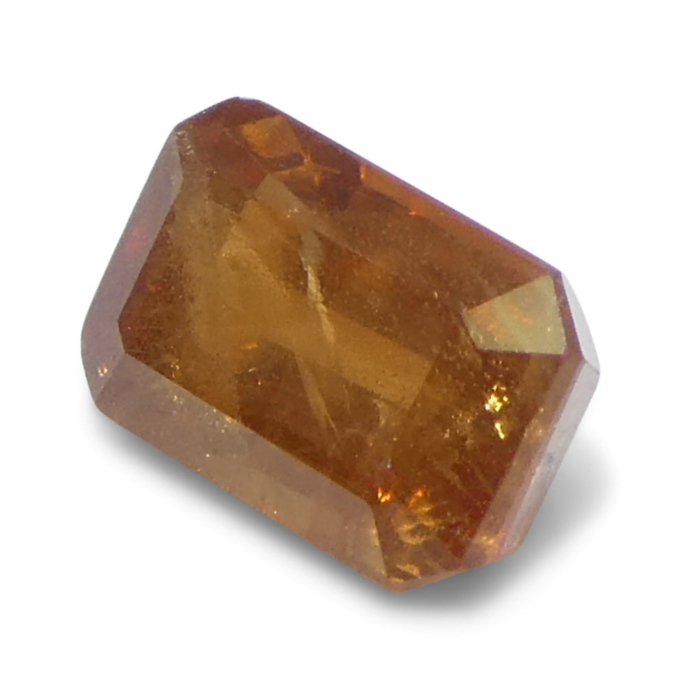 1.57ct Octagonal/Emerald Cut Orange Sapphire from Tanzania, Unheated - Skyjems Wholesale Gemstones