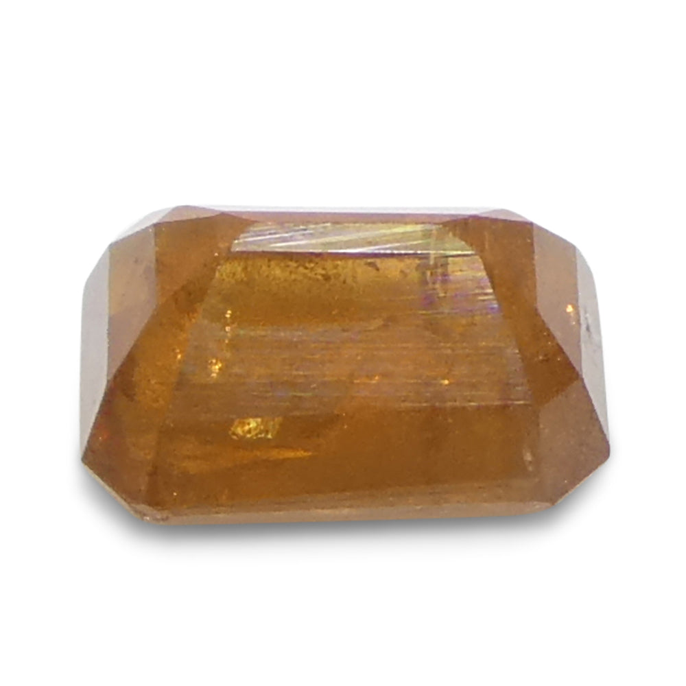 1.57ct Octagonal/Emerald Cut Orange Sapphire from Tanzania, Unheated - Skyjems Wholesale Gemstones