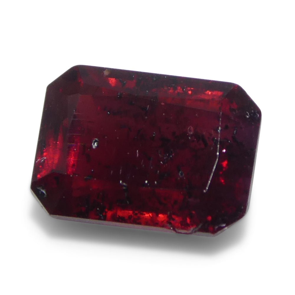 1.71ct Tanzanian Red Sapphire, Octagonal Emerald Cut Gemstone from SkyJems' Rare Corundum Collection